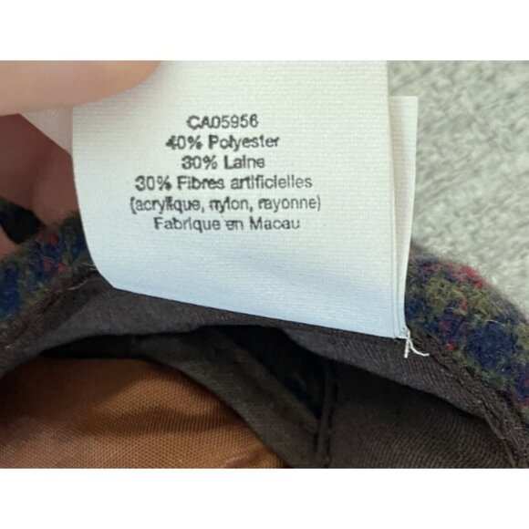 Totes Plaid Newsboy Hat Cap Wool Blend Brown One Size - Picture 10 of 10